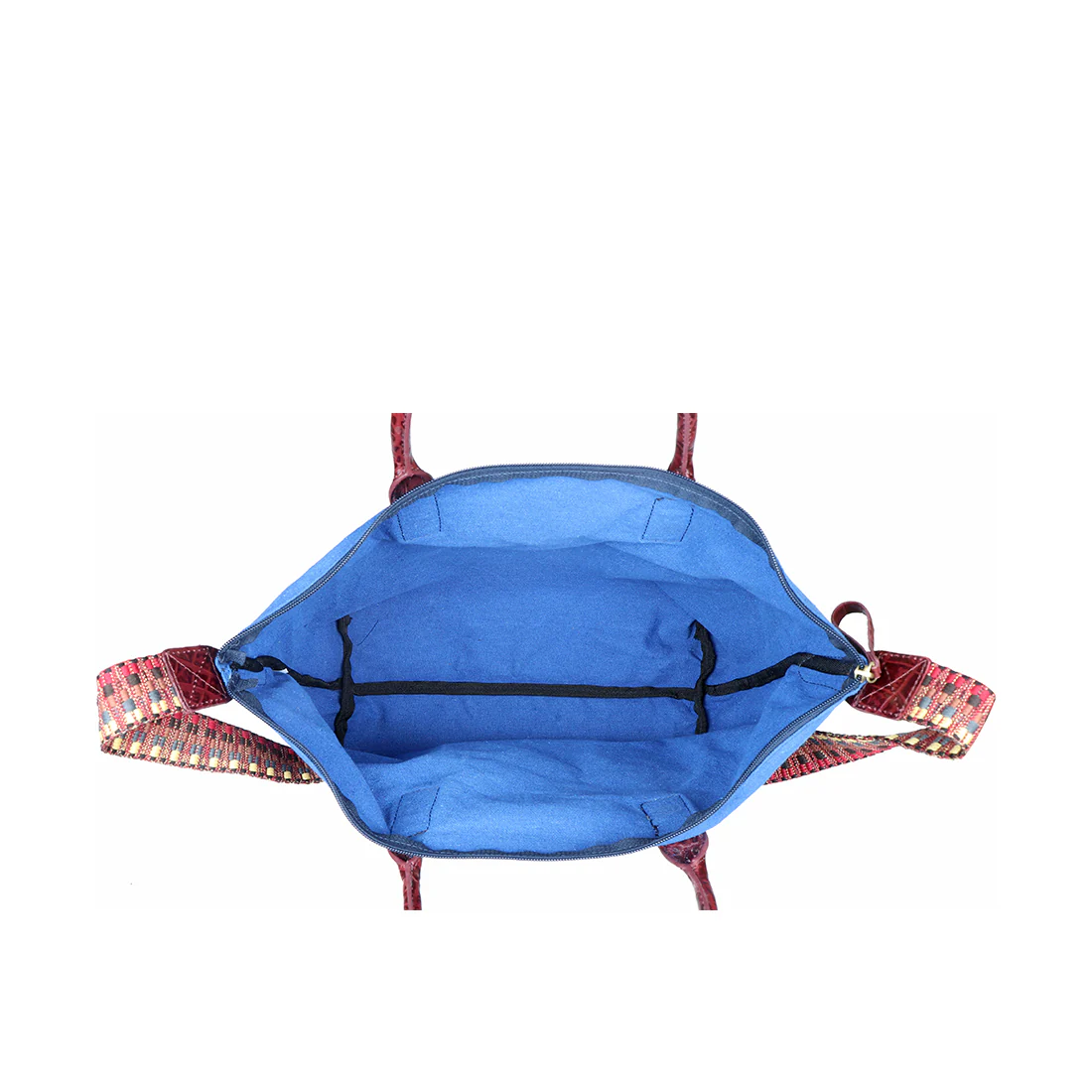 Fb Mata Hari Blue Leather Tote Bag - Image 4