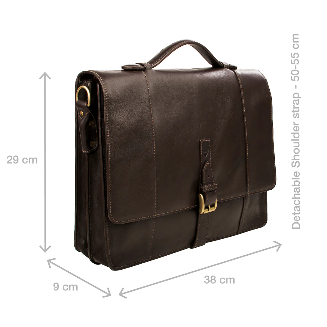 Maverick 02 Brown Leather  Briefcase - Image 3