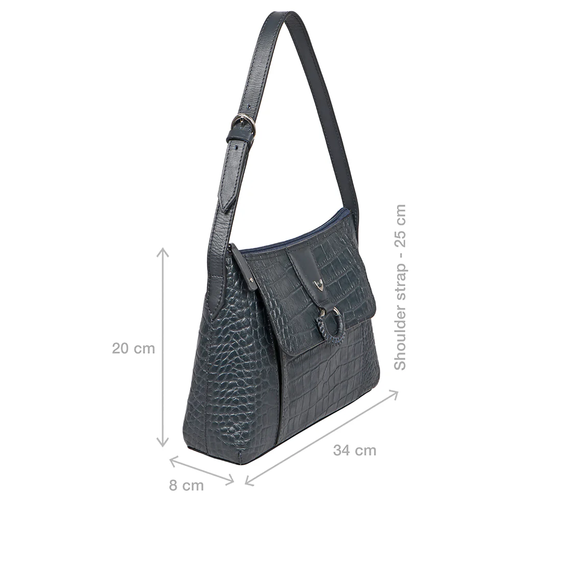 Medallin 02 Blue Leather Shoulder Bag - Image 3