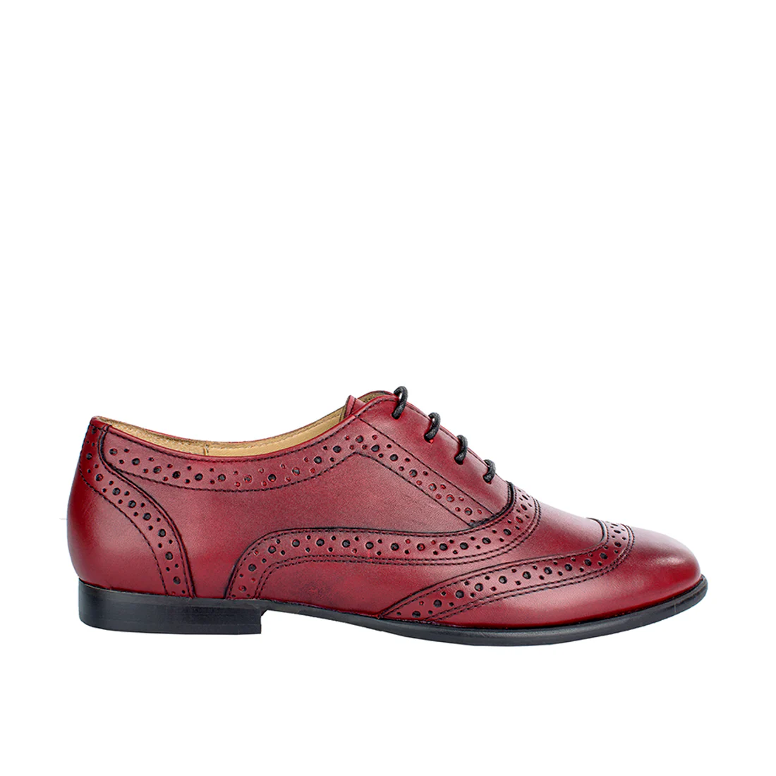Meg Women's Red Leather Oxford - Image 3