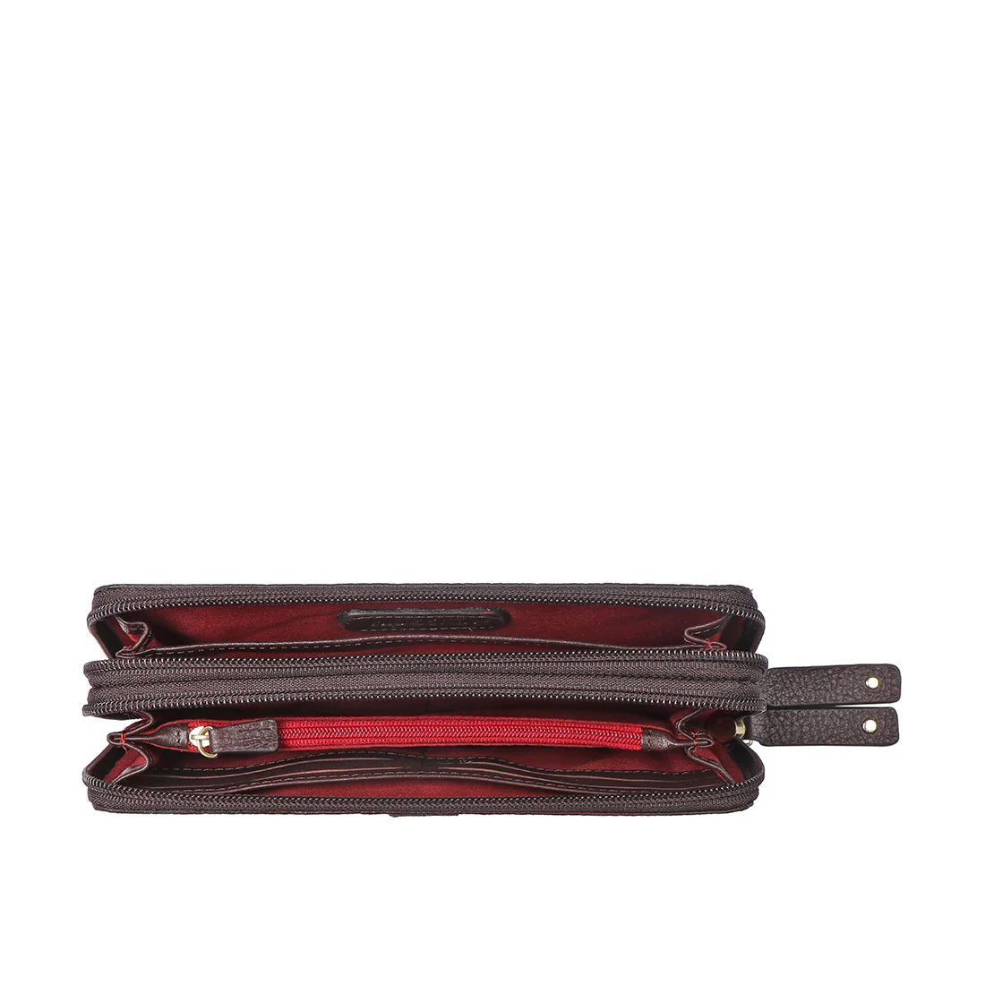 Mendoza W5 Brown Leather Double Zip Around Wallet - Image 6