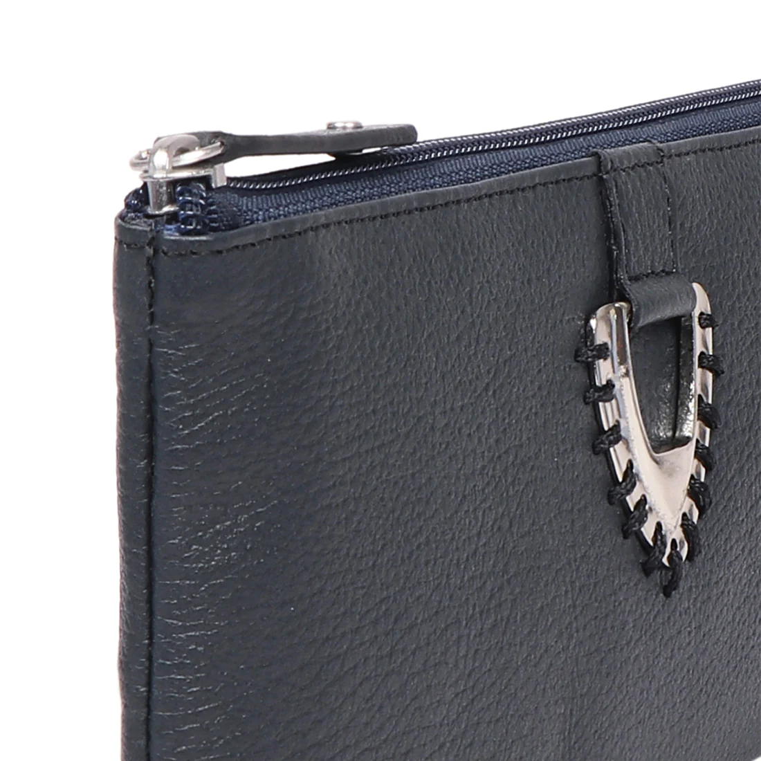 Mendoza W7 Blue Leather Zip Around Wallet - Image 4