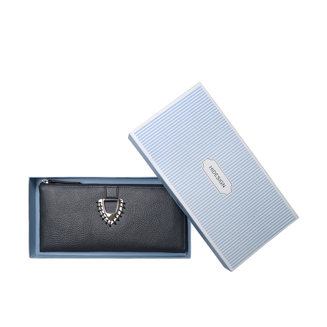 Mendoza W7 Blue Leather Zip Around Wallet - Image 7