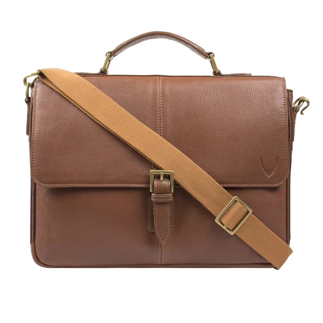 Merlin 01 Tan Leather Briefcase