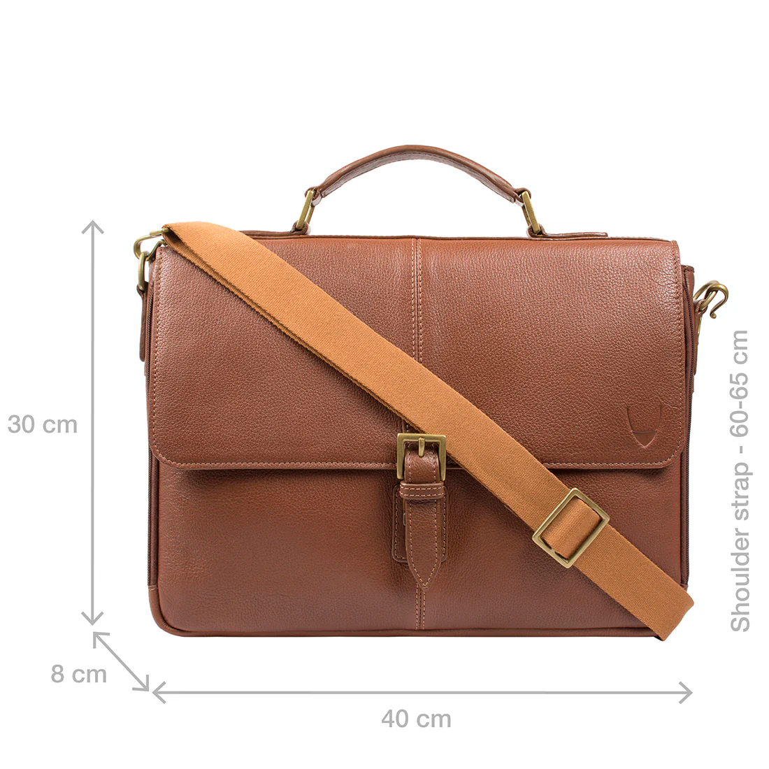 Merlin 01 Tan Leather Briefcase - Image 2