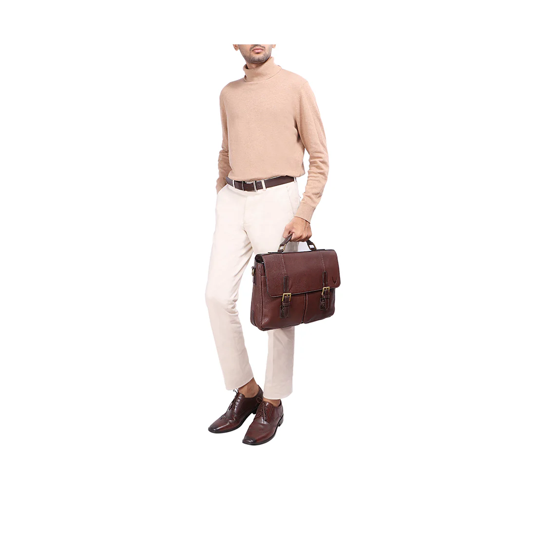 Merlin 02 Brown Leather Briefcase