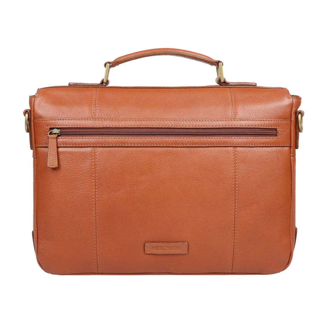 Merlin 02 Tan Leather Briefcase - Image 4
