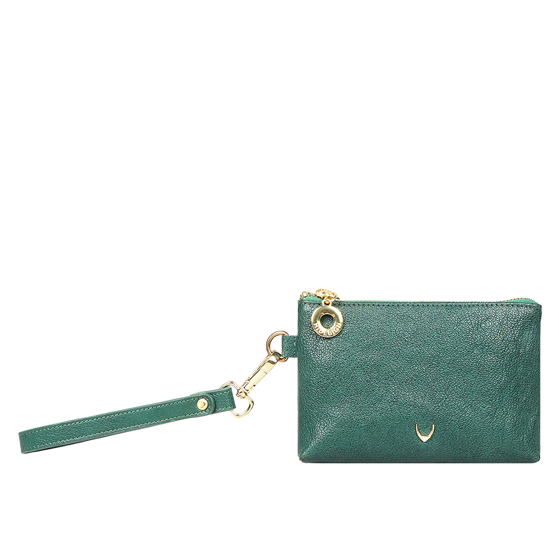 Merry Green Leather Wrist Pouch