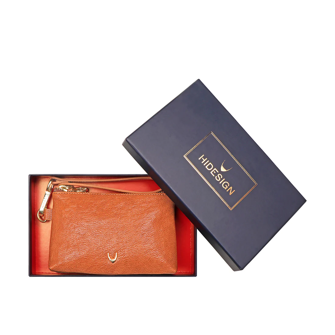 Merry Orange Leather Wrist Pouch - Image 3