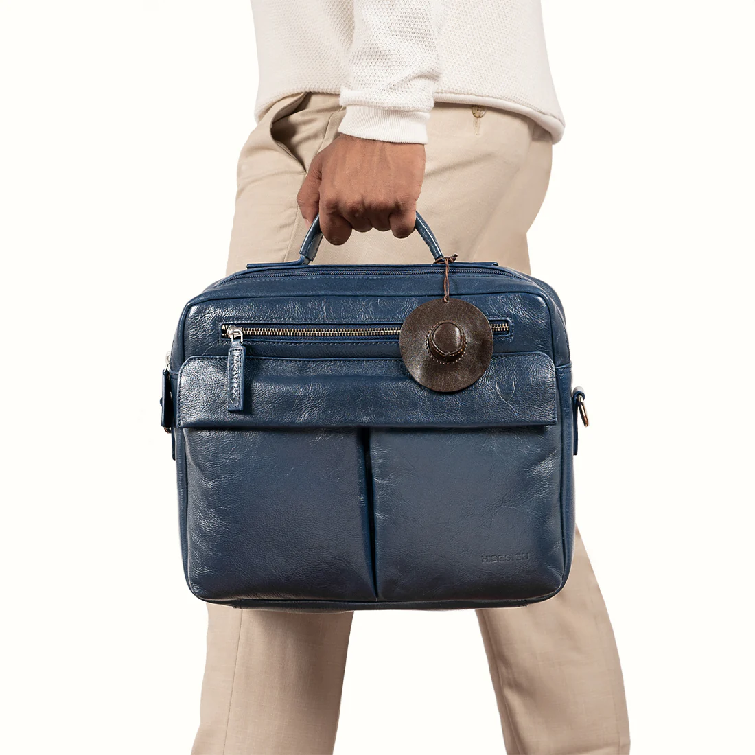Mezcal 02 Blue Leather Briefcase - Image 2