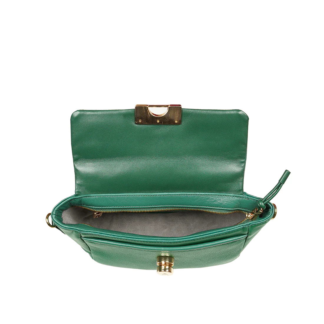 Milos-04 Green Leather Shoulder Bag - Image 6