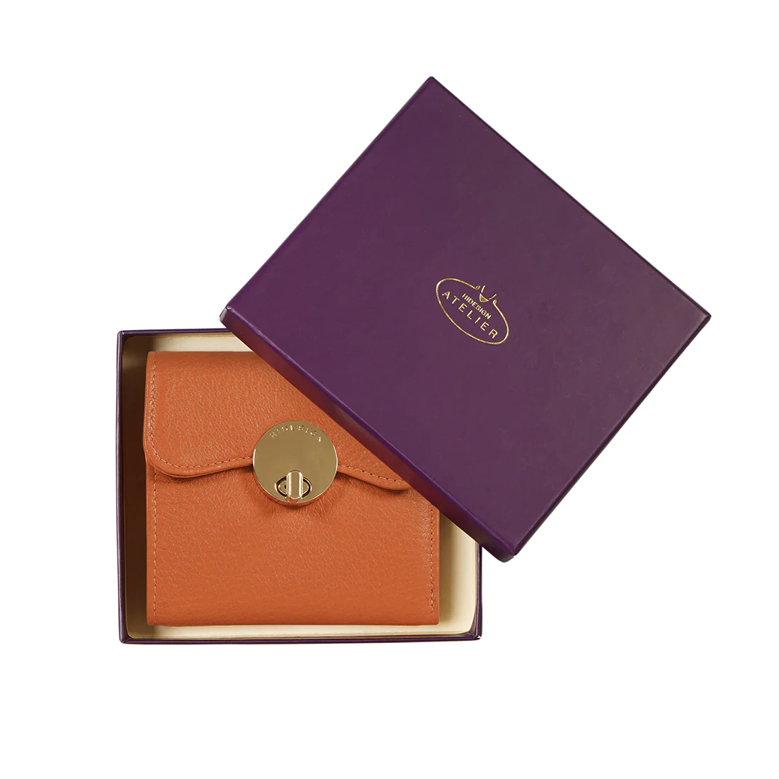Milos W4 Orange Leather Bi-Fold Wallet - Image 9