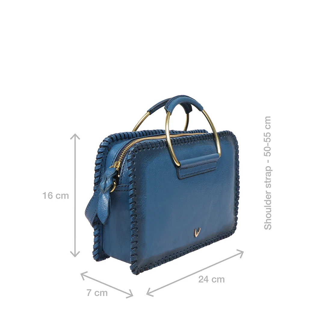 Mimosa 03 Blue Leather Satchel - Image 2