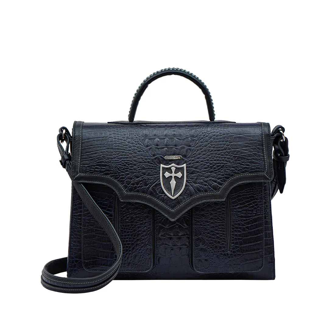 Miyu - 03 Blue Leather Briefcase - Image 2