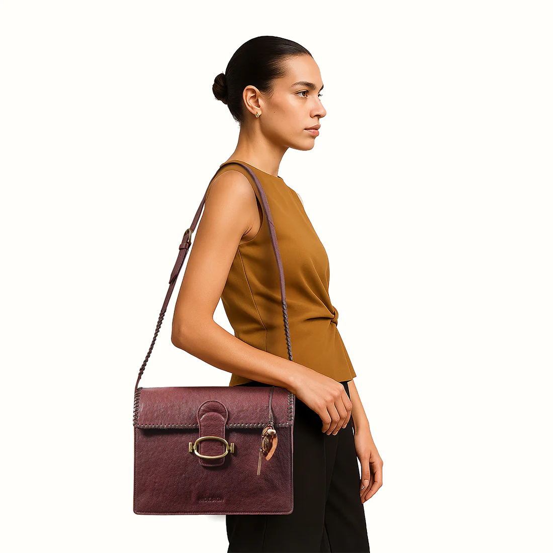 Moon 02 Red Leather Crossbody - Image 2