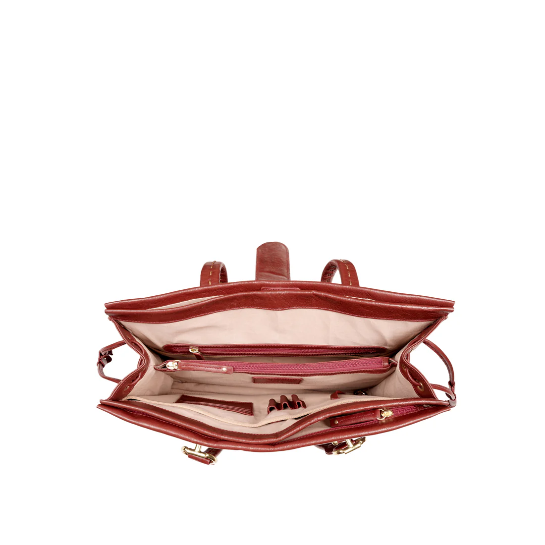 Moon 04 Red Leather Tote Bag - Image 6