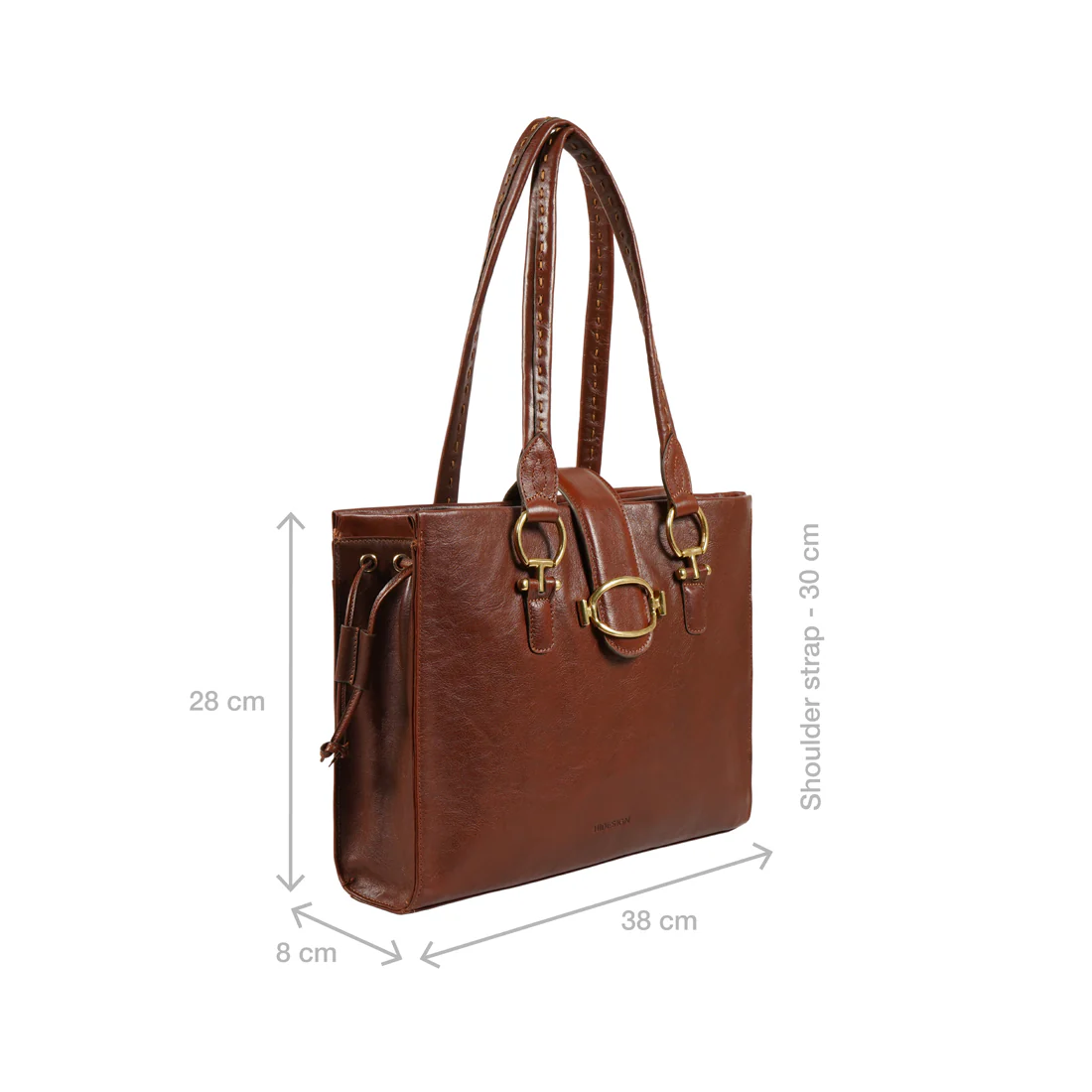 Moon 04 Tan Leather Tote Bag - Image 3