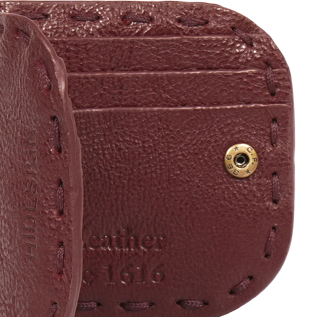 Moon W1 Red Leather Bi-Fold Wallet - Image 7