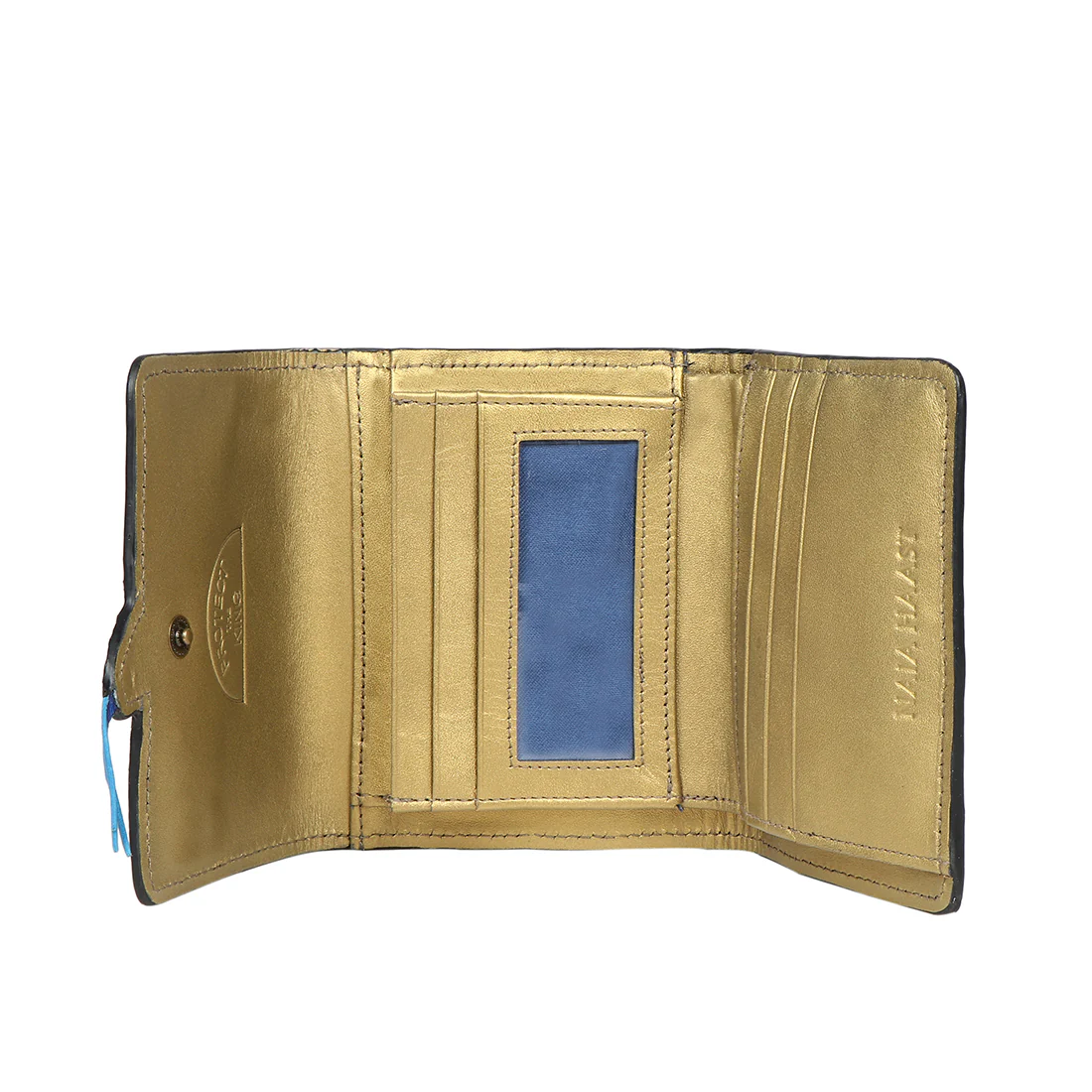Naia W3 Black Leather Trifold Wallet - Image 6