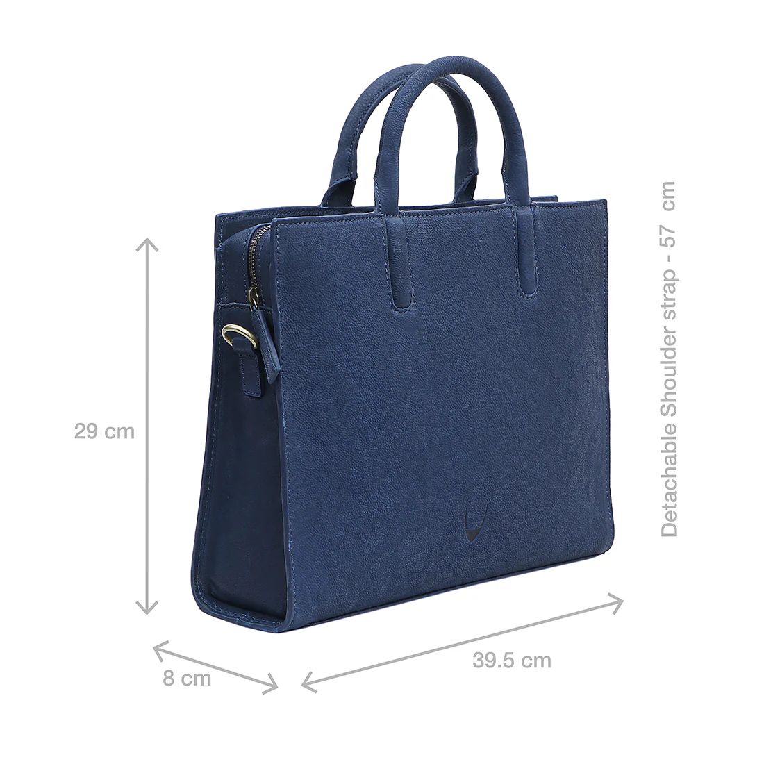 Navigli 03 Blue Leather  Laptop Bag - Image 3