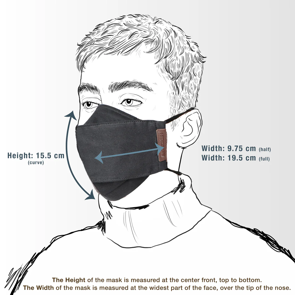 Ninja Blue Leather Face Mask - Image 6