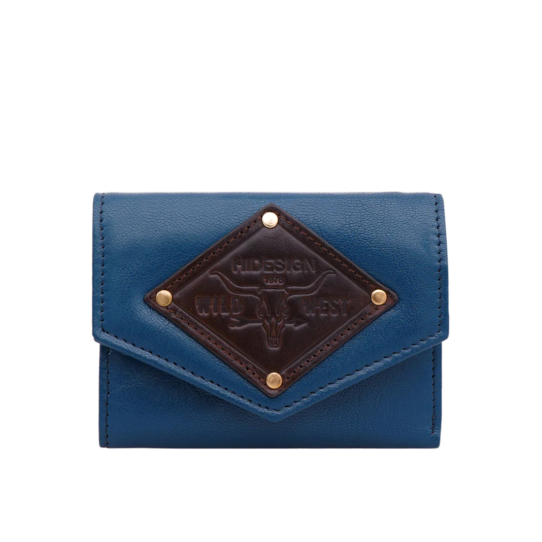 Oklahoma W1 Blue Leather Trifold Wallet