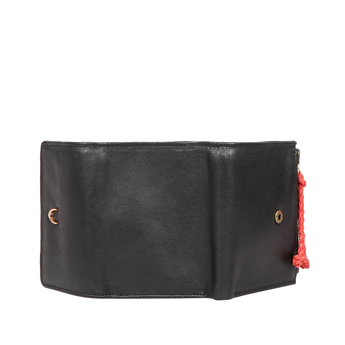 Oona W2 Black Leather Trifold Wallet - Image 6