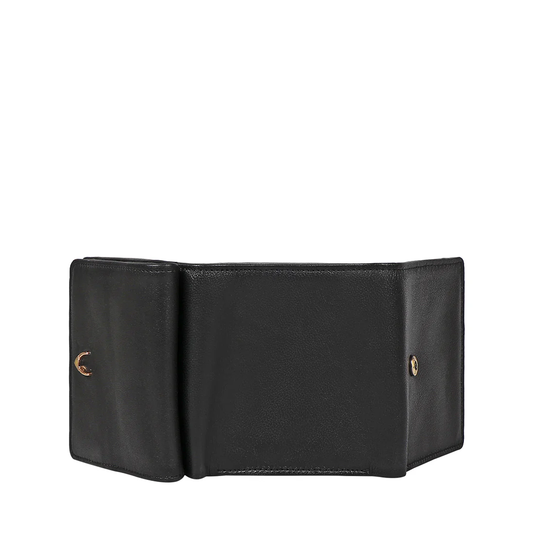 Oona W5 Black Leather Trifold Wallet - Image 6