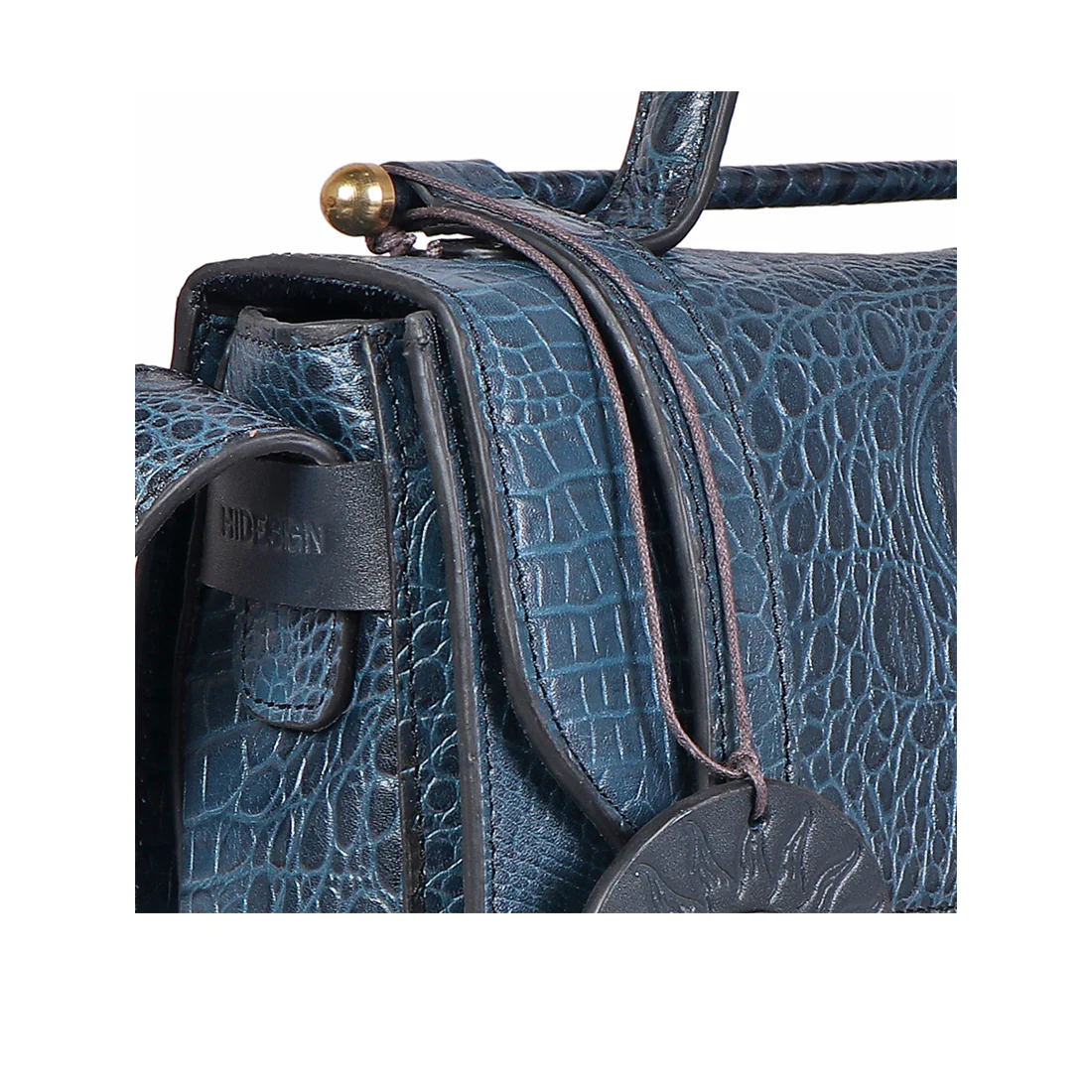 Ophelia 02 Blue Leather Satchel - Image 5