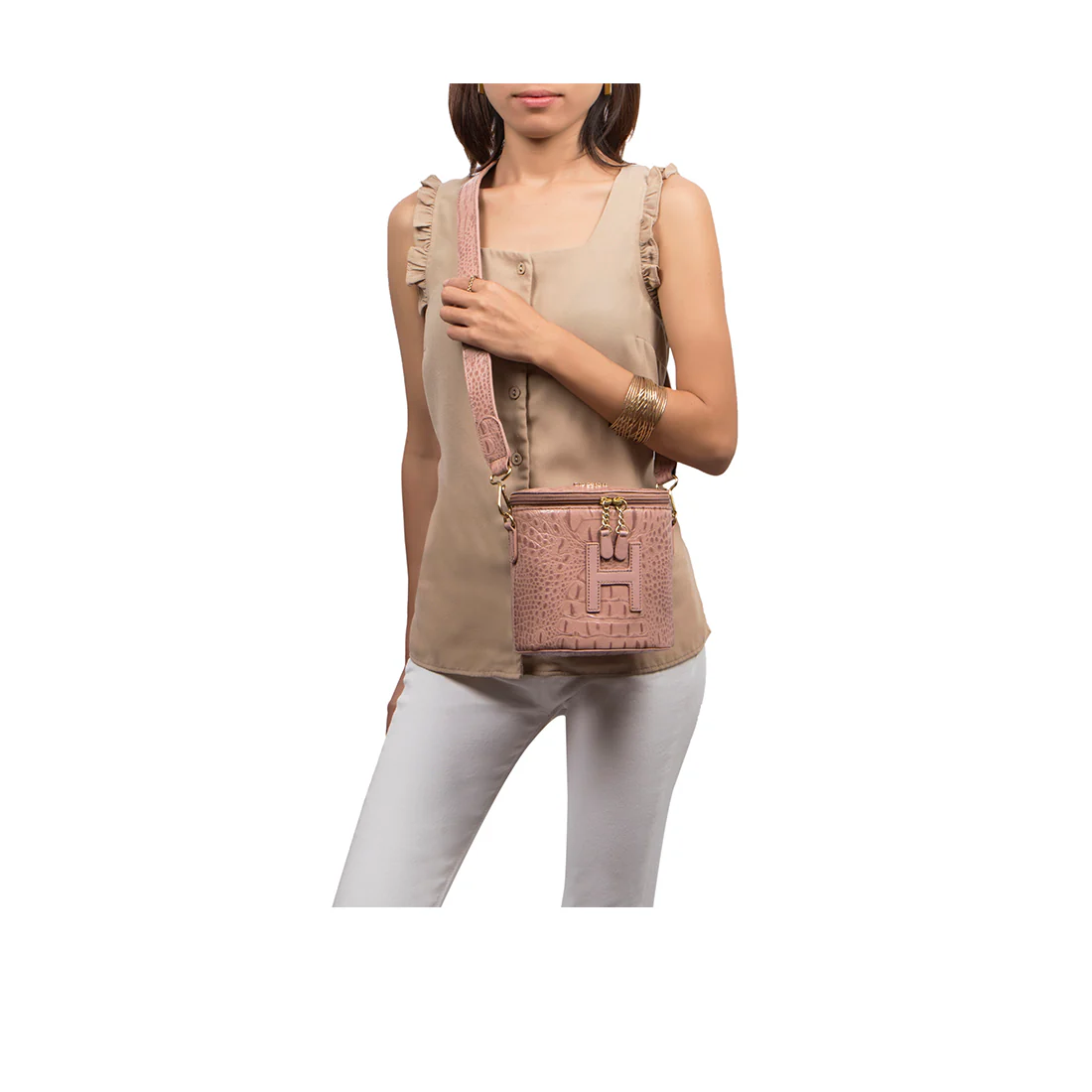Panama 03 Pink Leather Sling Bag - Image 6