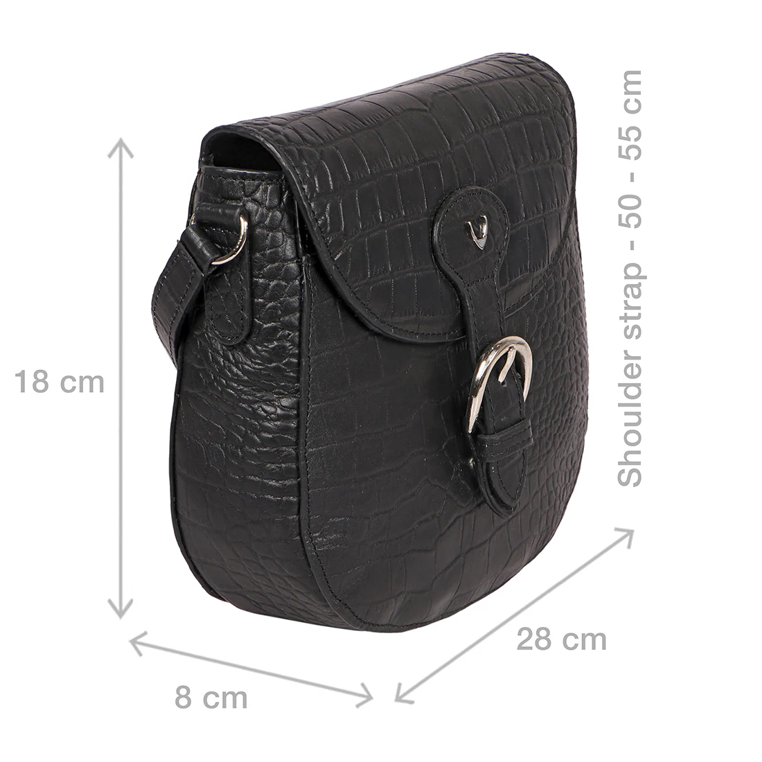 Paula 01 Black Leather Crossbody - Image 3
