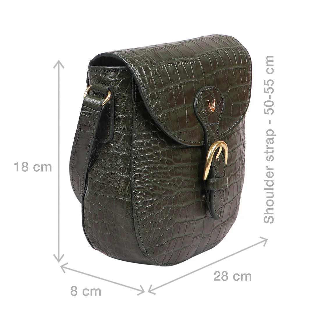 Paula 01 Green Leather Crossbody - Image 3