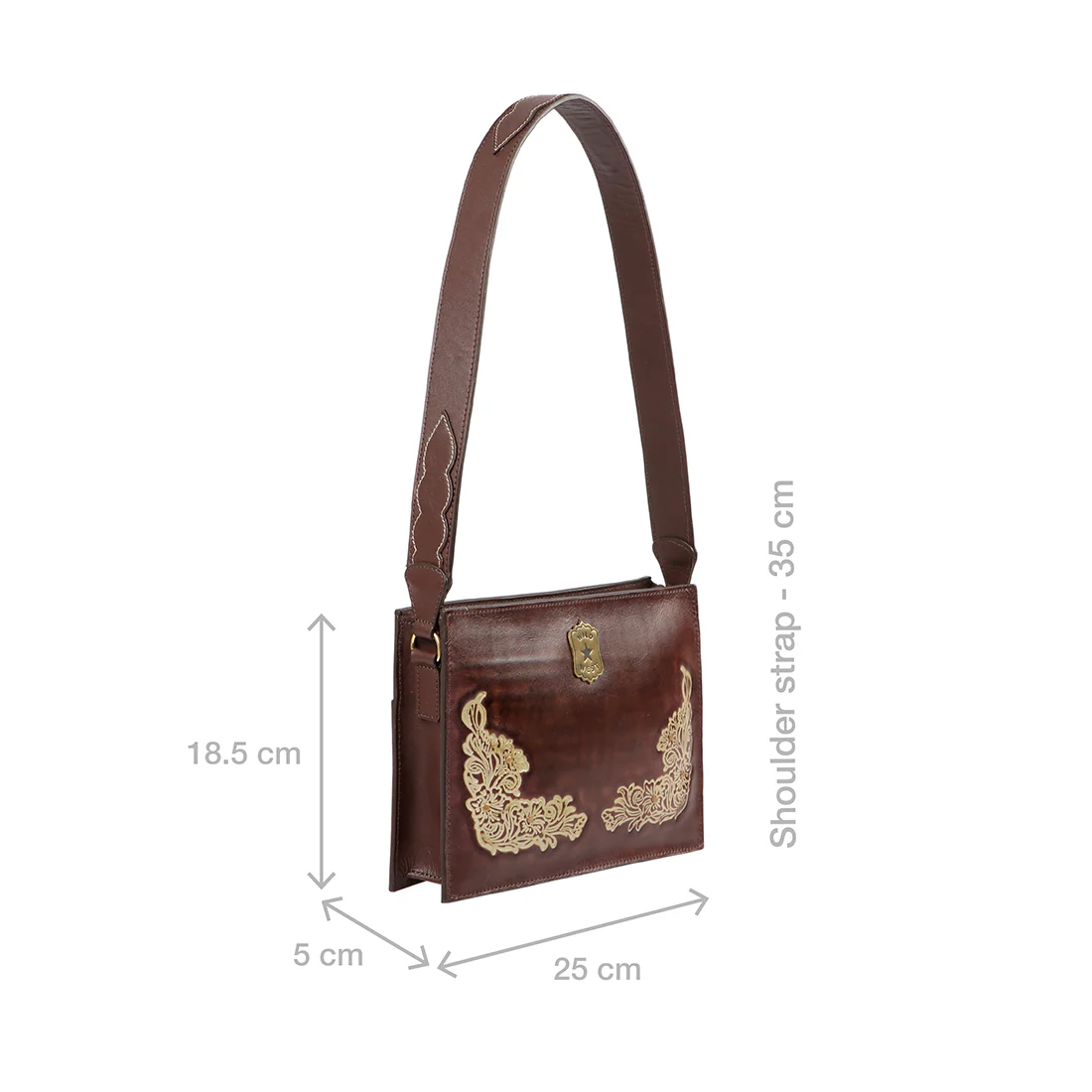 Pearl Hart 02 Brown Leather Shoulder Bag - Image 2