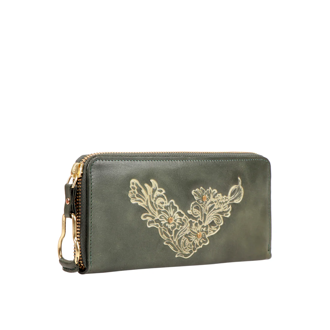 Pearl Hart W1 Green Leather Zip Around Wallet - Image 3
