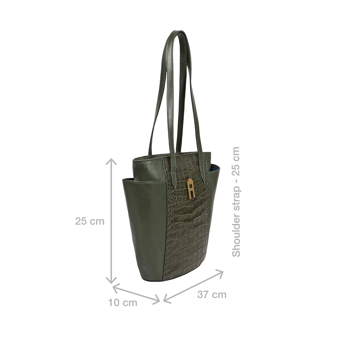 Peru 09 Green Leather Tote Bag - Image 3