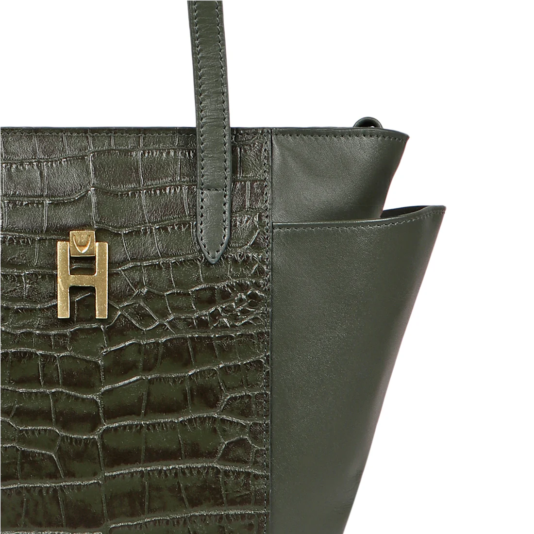 Peru 09 Green Leather Tote Bag - Image 5