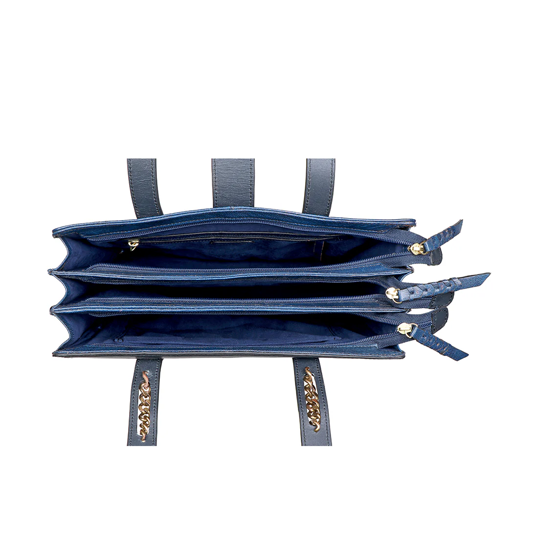 Phoenix 02 Blue Leather Tote Bag - Image 6