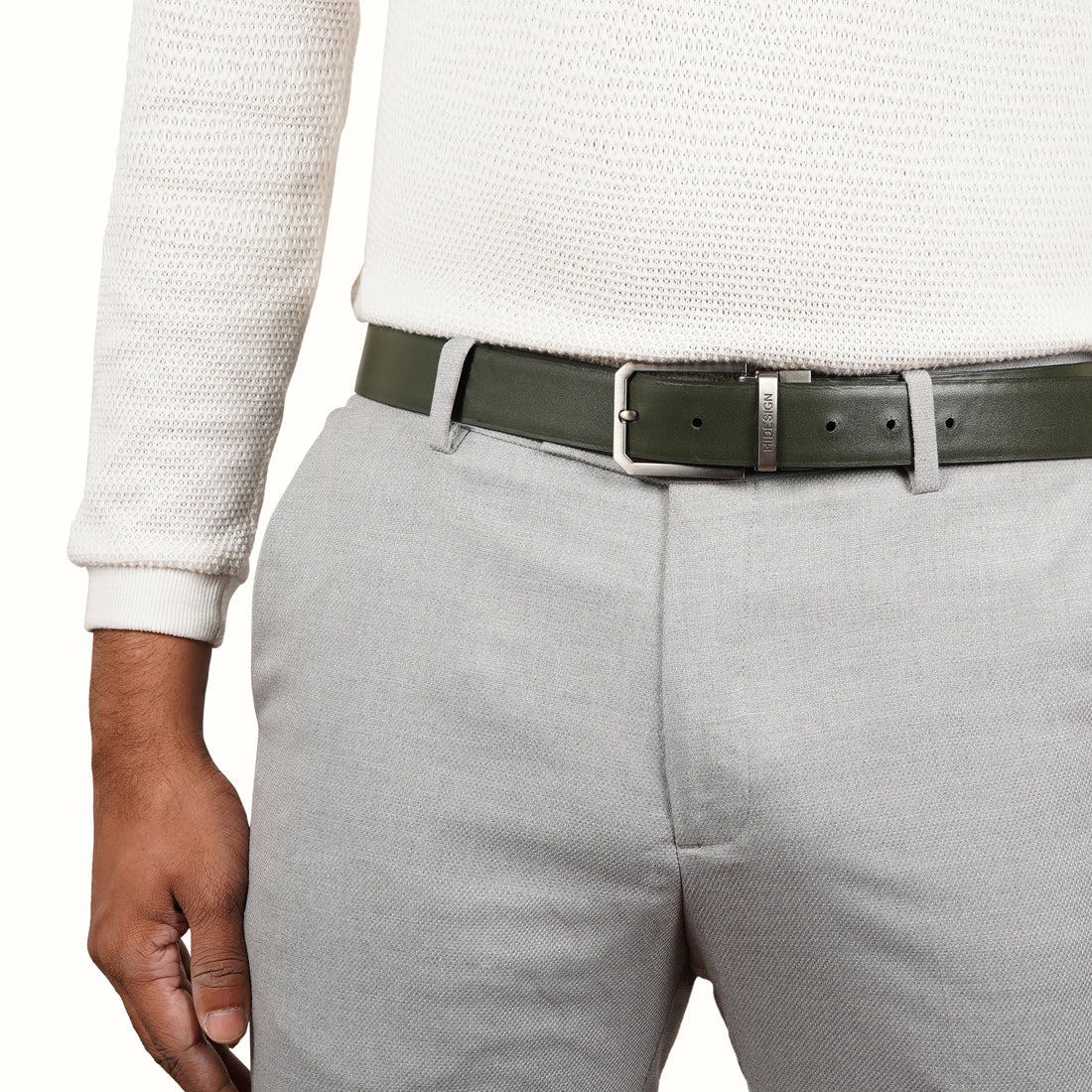 Pique Adison Men's Black Reversible Leather Belt - Image 8