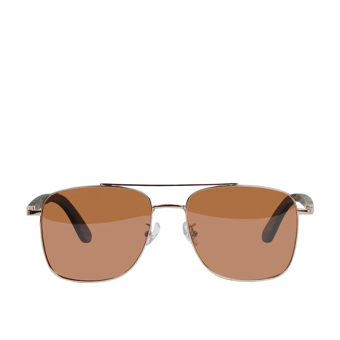 Polermo Unisex Brown Aviator Sunglasses - Image 4