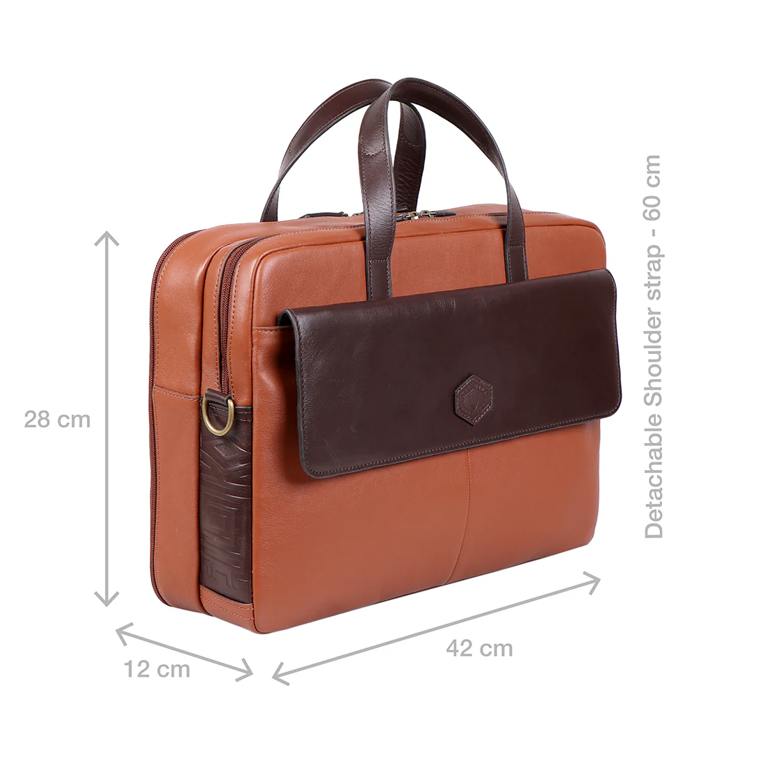 Portobello 02 Tan Leather Briefcase - Image 3