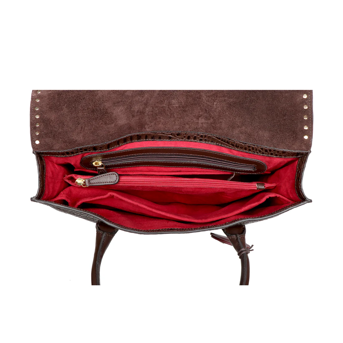 Punk 03 Brown Leather Laptop Bag - Image 4