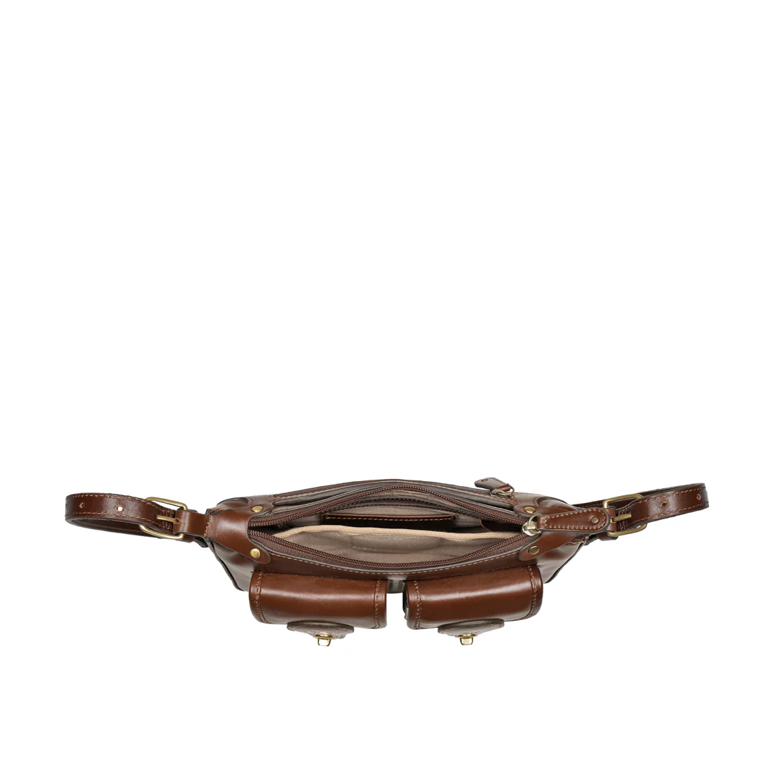 Pyne 01 Brown Leather Sling Bag - Image 7