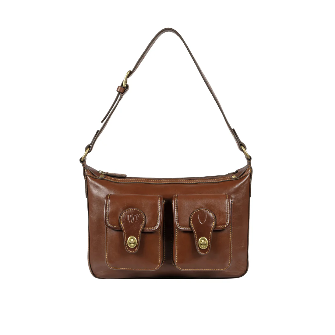 Pyne 02 Brown Leather Shoulder Bag - Image 7