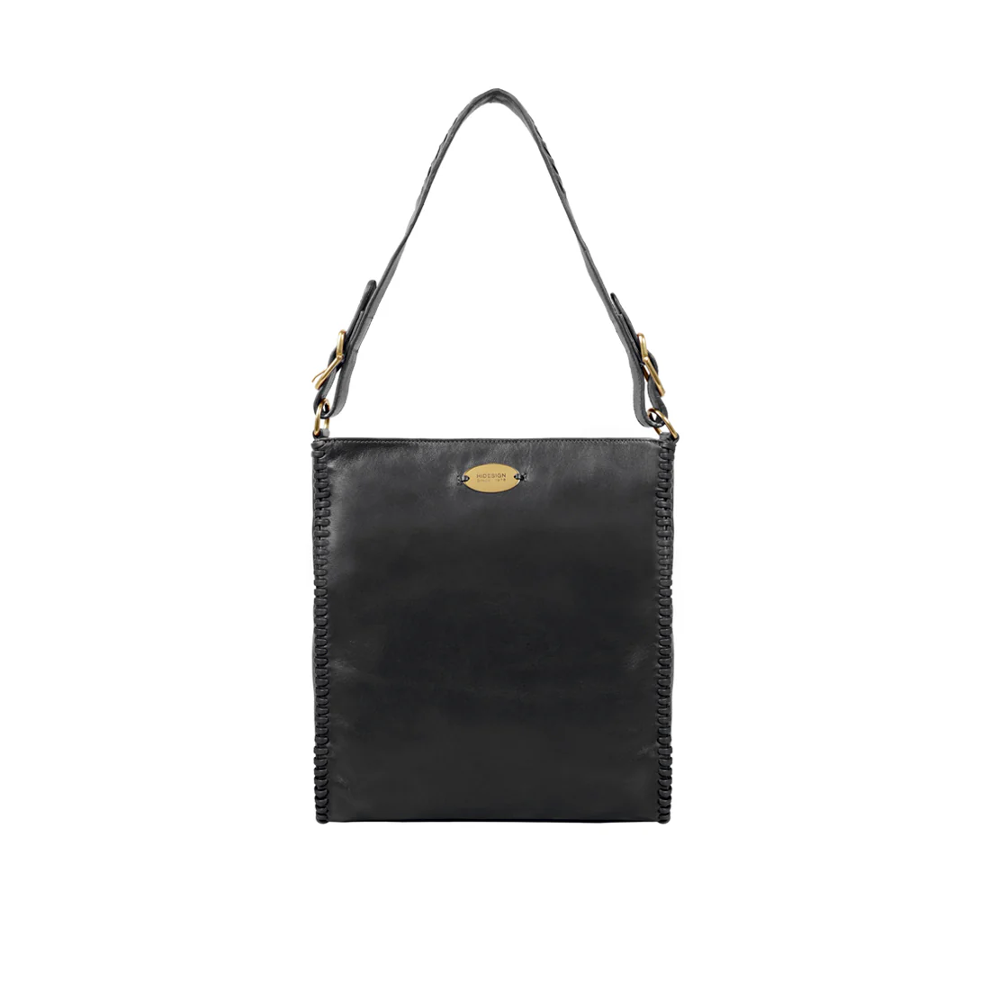 Rhubarb 01 Black Leather Shoulder Bag
