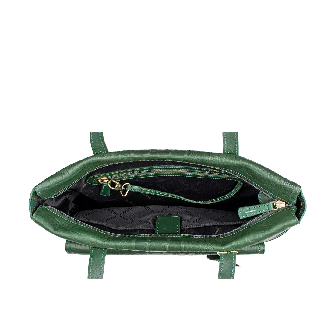 Rizzo 02 Green Leather Tote Bag - Image 4