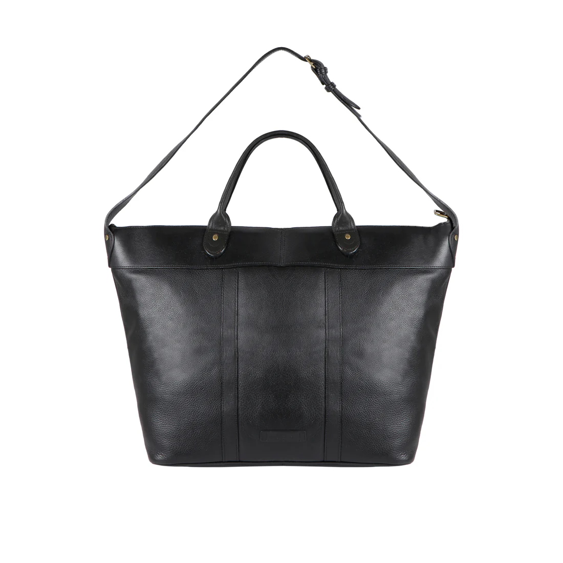 Roberto Black Leather Duffle Bag - Image 4