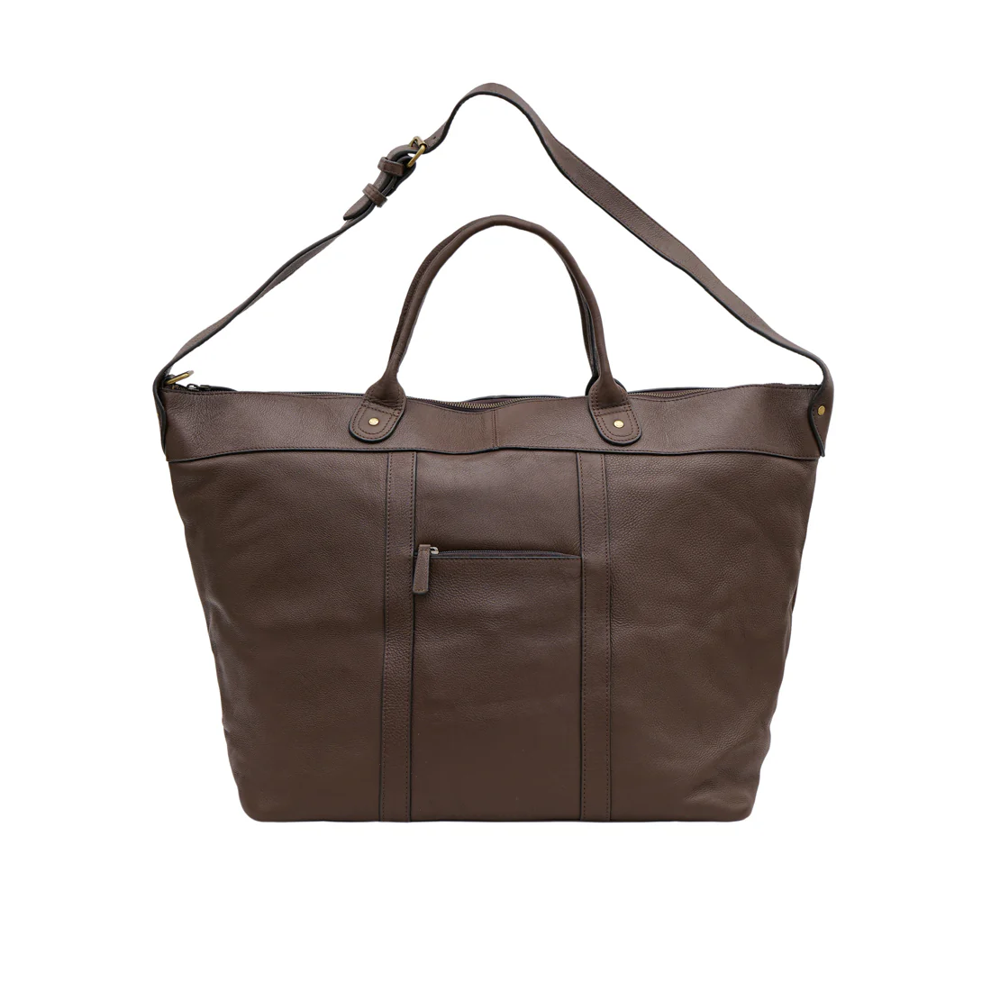 Roberto Brown Leather Duffle Bag