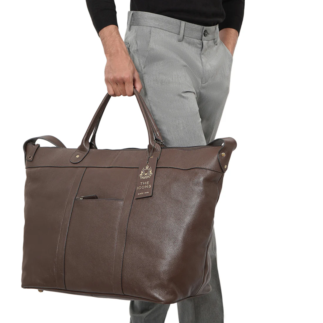 Roberto Brown Leather Duffle Bag - Image 2