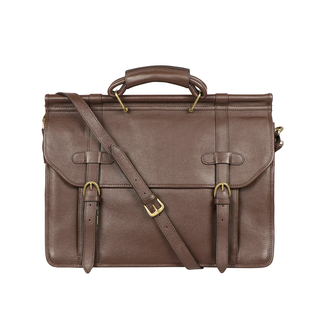 Roma Brown Leather Briefcase