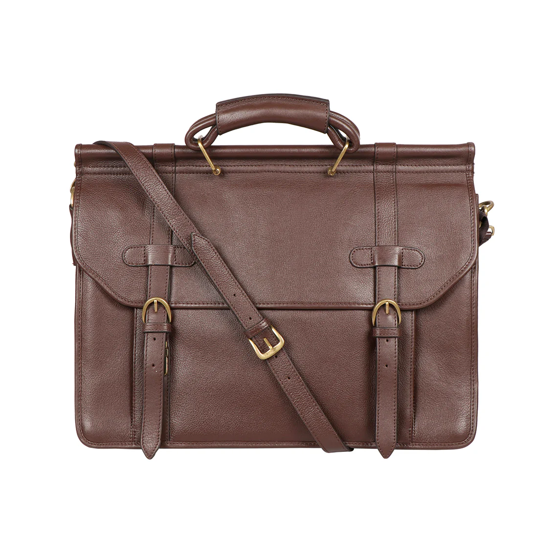 Roma Brown Leather Briefcase